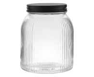 Pojemnik i worek próżniowy Altom Pojemnik szklany relief z pokrywą 1,3 l czarny